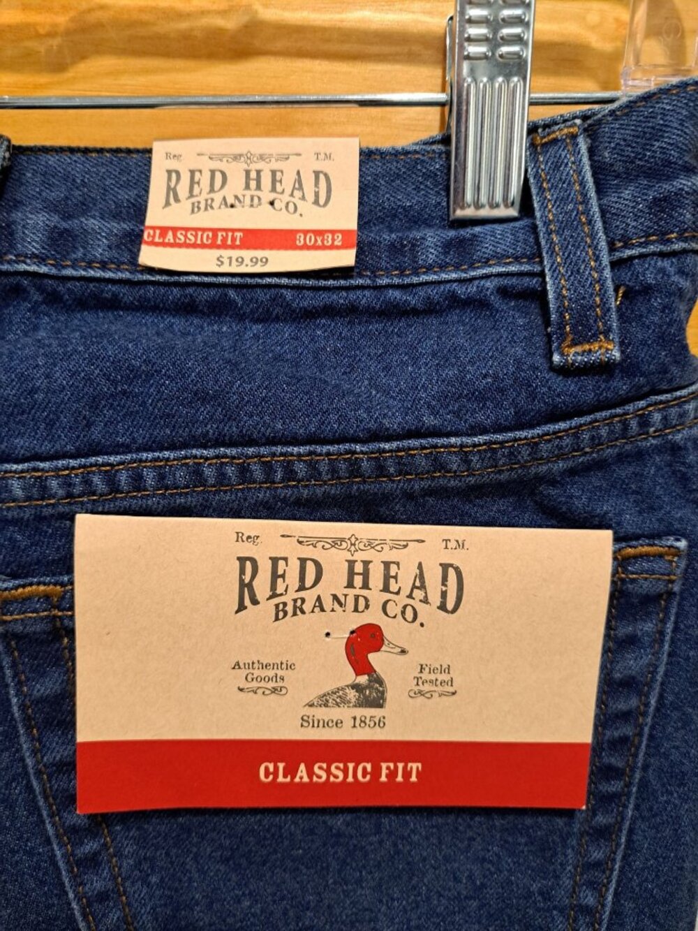 New Red Head Mens Classic Fit 30x32 Blue Denim Jeans 100% Cotton Made In Mexico - Picture 2 of 10